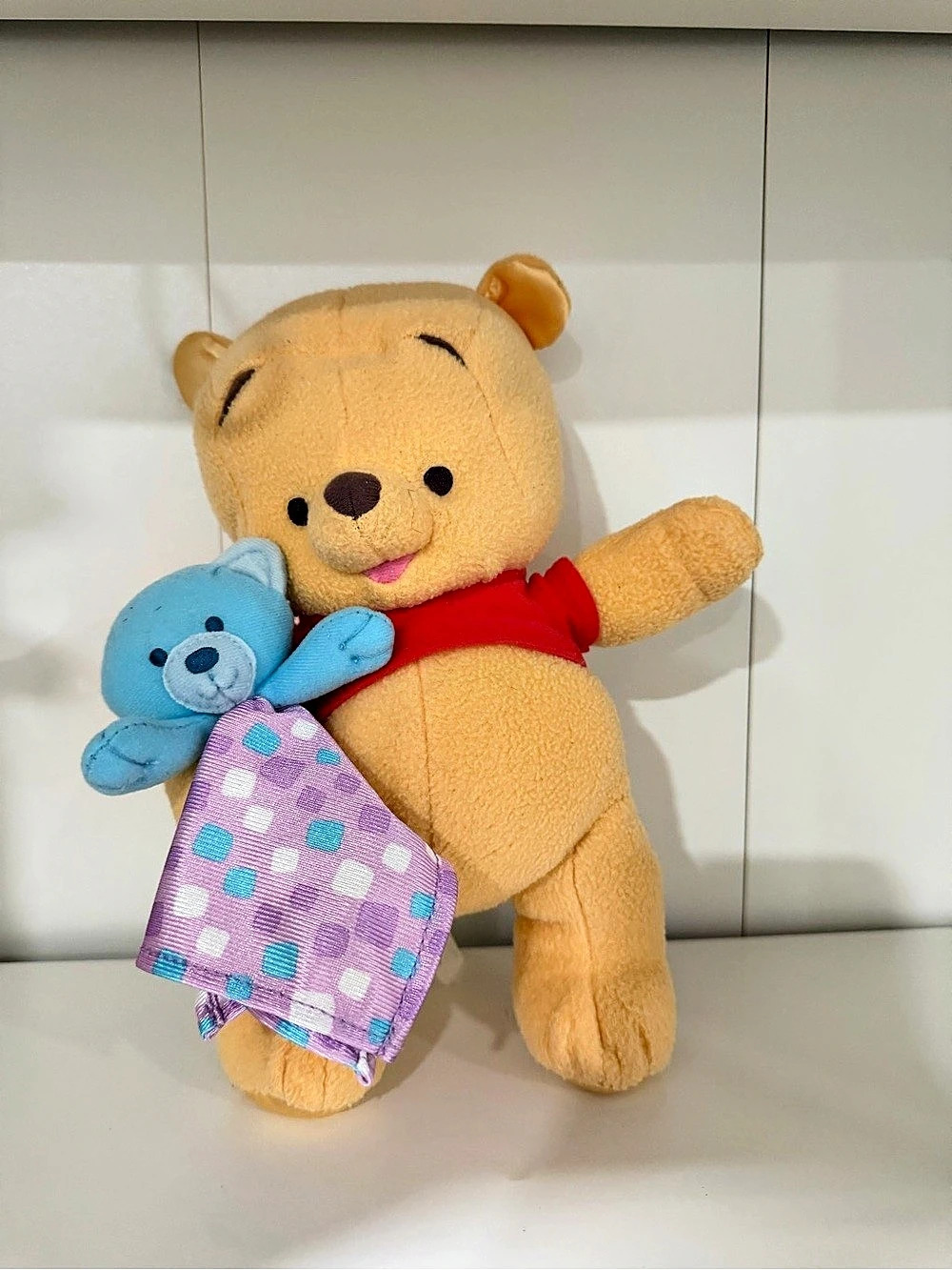 Disney Fisher-Price Disney Winnie the Pooh Holding Blue Bear and Blanket Plush